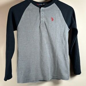 U.S. Polo Assn. Gray and‎ Black Long Sleeve Kids Shirt